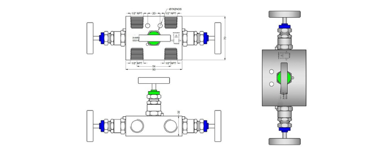 Pipe Gauge 90° Syphon Main View